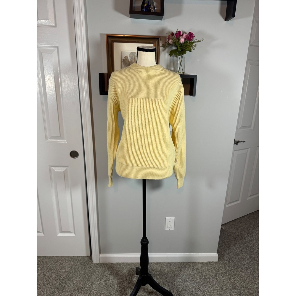 JW Anderson x Uniqlo Butter Yellow Ribbed Knit Crew Neck Sweater XS
